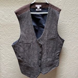 Mens Vest by Merona. It is a medium size in a brown and grey herringbone pattern